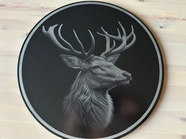 Stag Platter 30cm Round Slate