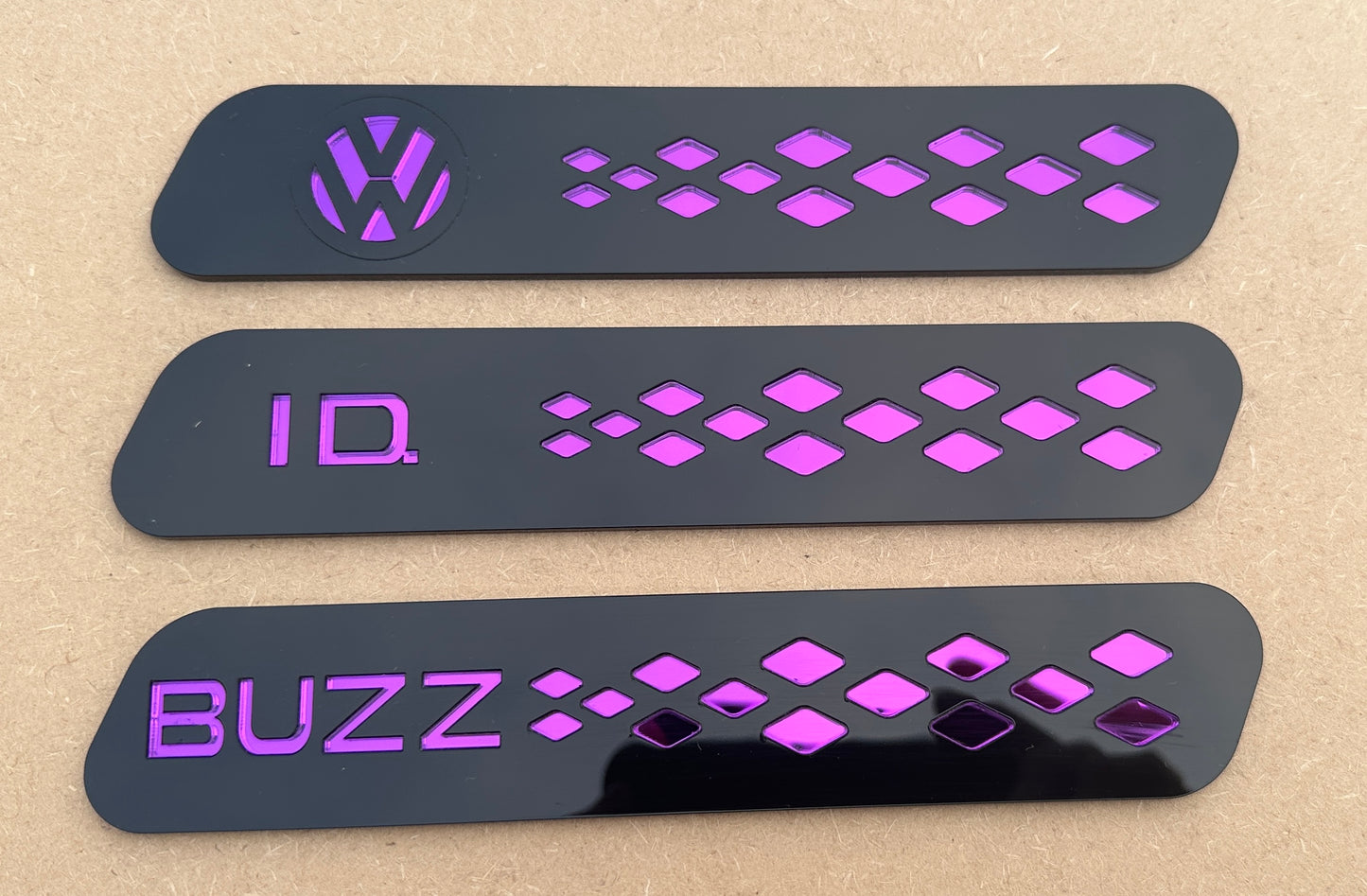 Custom Details ID Buzz Cargo vent badge set of 6