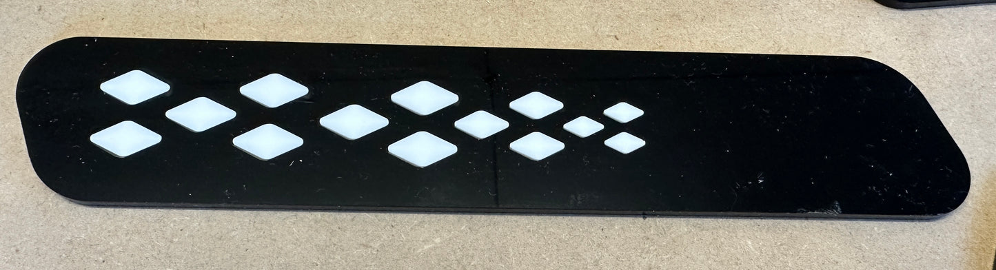 ID Buzz Cargo  D pillar vent badge set of 6 Gloss Black/ Diamond pattern Only