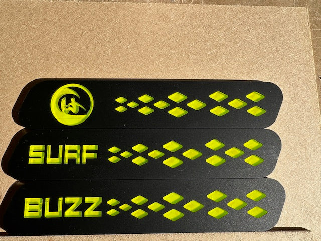 Custom Details ID Buzz Cargo vent badge set of 6