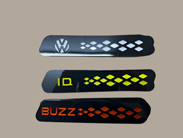 ID Buzz Cargo  D pillar vent badge set Matt Black Frame 6 panel set